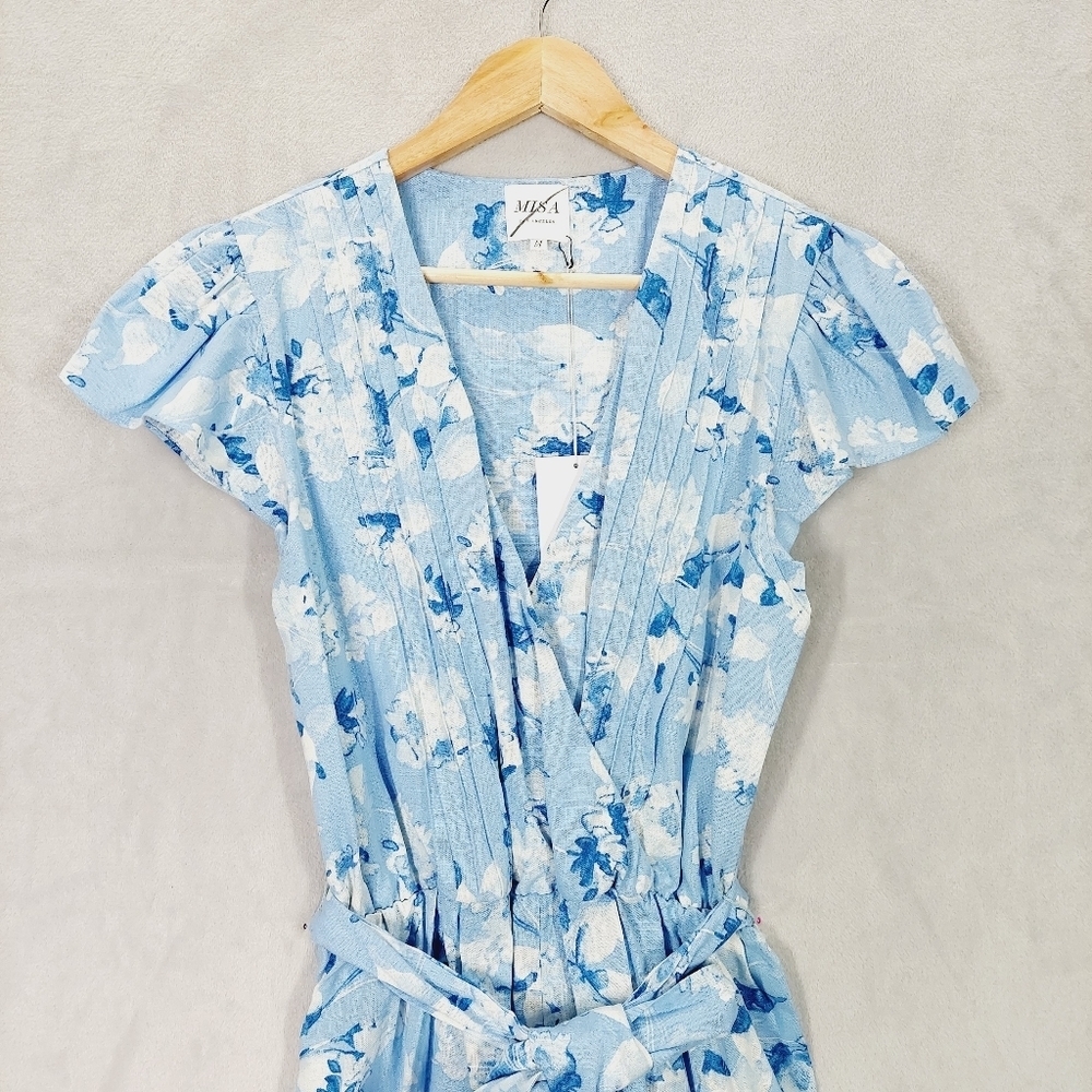 New MISA Los Angeles Tilly in Blue Washed Wildflower Romper P3033 - Picture 3 of 10